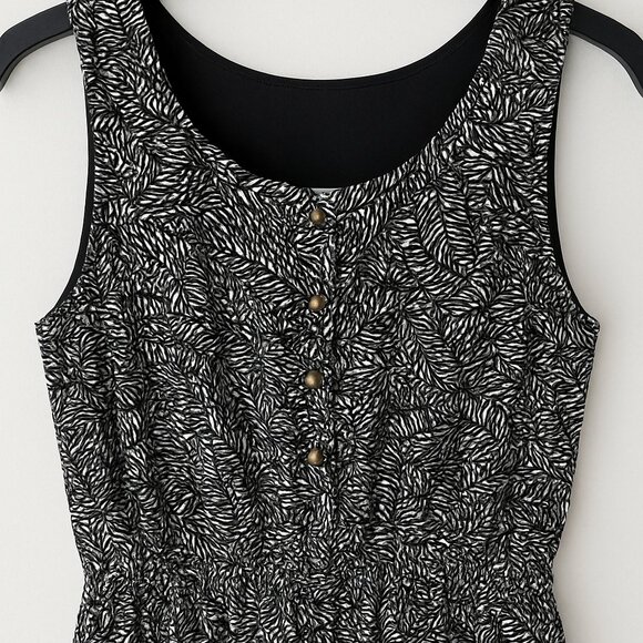 Rebel Inc. Printed Sleeveless Jumpsuit - Elastic Waist, Lined, Size M - Picture 3 of 4